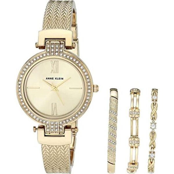 Anne Klein Womens Premium Crystal Accented Watch and_1