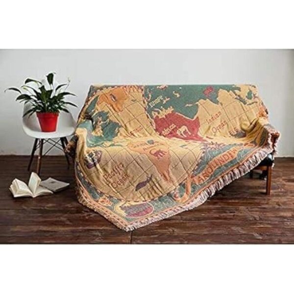 MayNest Manta de mapa mundial reversible hippie