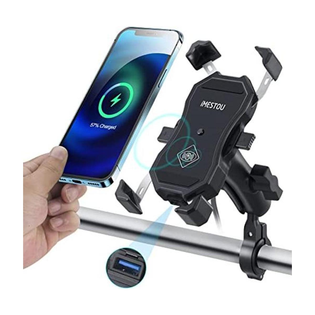 Jitehsha Cargador inalámbrico para motocicleta QC3.0 USB