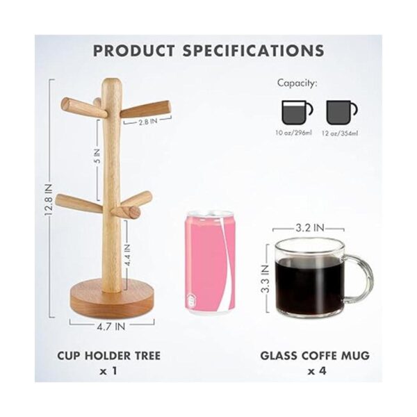 Aquach Juego de 4 tazas de café de 12 onzas incluye árbol_4