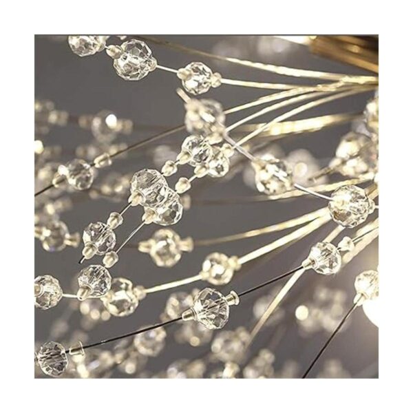 Qamra Lámpara de araña de cristal de oro con 9 luces con