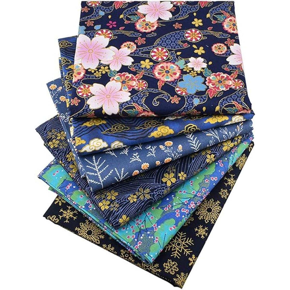 Queenbox 6 piezas de tela impresa japonesa 15.7 x 19.6