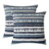 ROMANDECO Set of 2 Stripe Pillow Case Jacquard Square_1