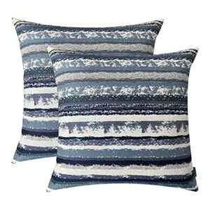 ROMANDECO Set of 2 Stripe Pillow Case Jacquard Square_1