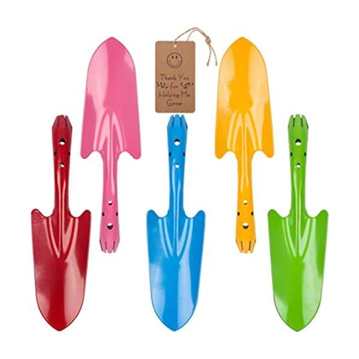 Newflager Mini palas de mano de metal coloridas juego de