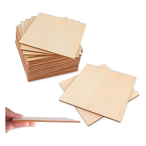 Paquete de 50 piezas cuadradas de madera sin terminar en_1