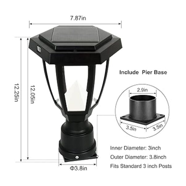 FUDESY Fds1761 Lámpara de poste solar LED para_2