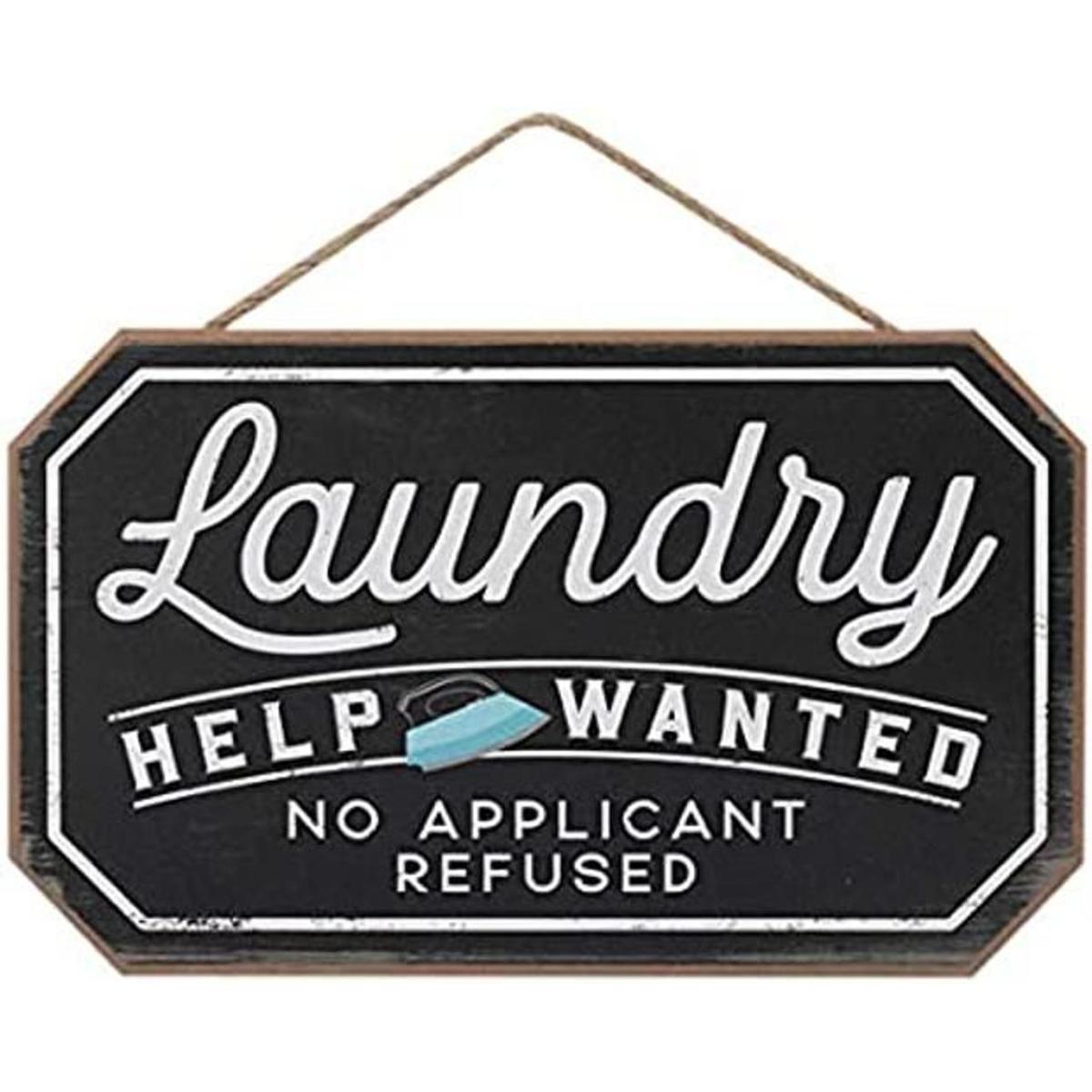 Open Road Brands Laundry Help Wanted Decoración de pared