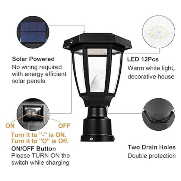 FUDESY Fds1761 Lámpara de poste solar LED para_6
