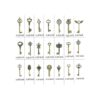 Aokbean 50 piezas vintage esqueleto bronce clave encantos_2