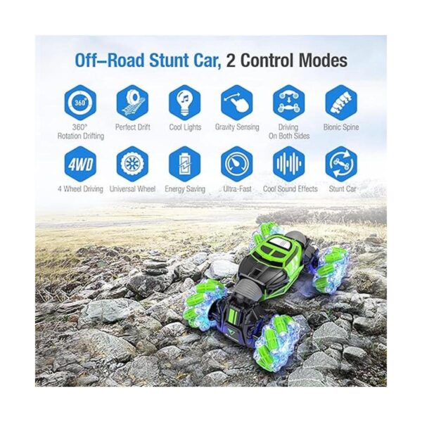 Powerextra Detección de gestos de coche RC Stunt con luz_5