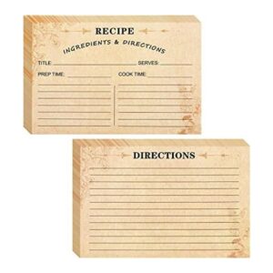 Paquete de 80 tarjetas de receta 4 x 6 pulgadas tarjetas