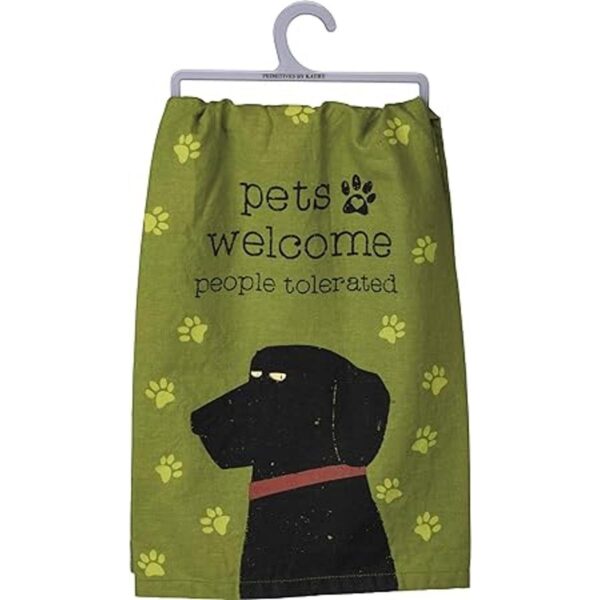 Primitives by Kathy Toalla de plato Pets Welcome People_3