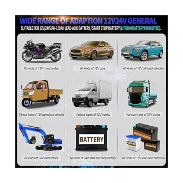 FOXSUR Cargador de batería para coche 12 V24 V 8 A_2
