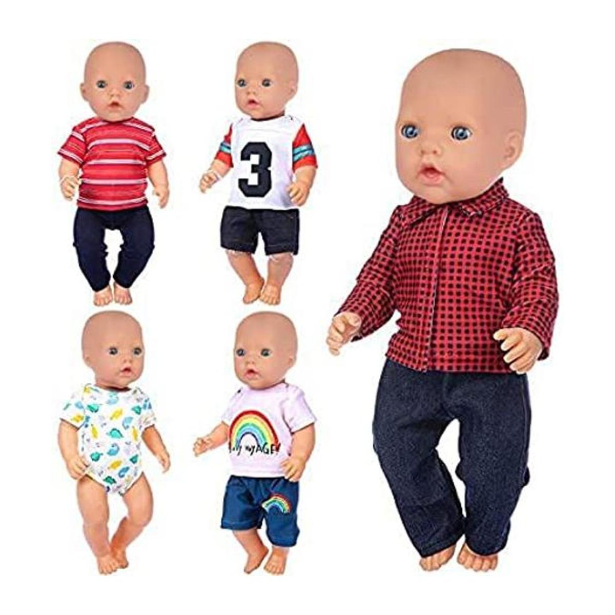 K.T.Fancy Juego de 5 juegos de ropa de muñeca de 15 a 18
