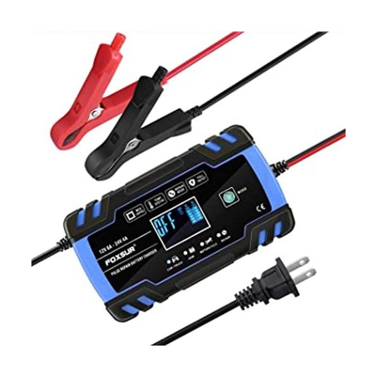 FOXSUR Cargador de batería para coche 12 V24 V 8 A