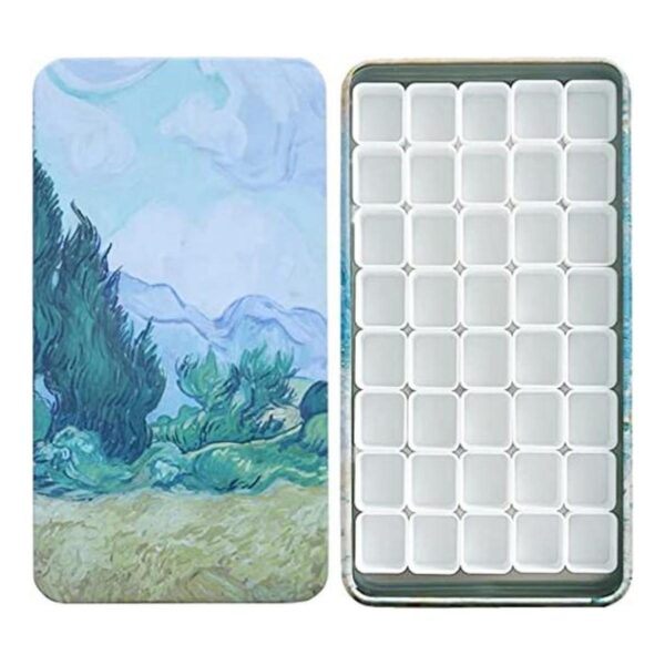 Paleta de acuarela con 40 piezas de acuarela vacías medias