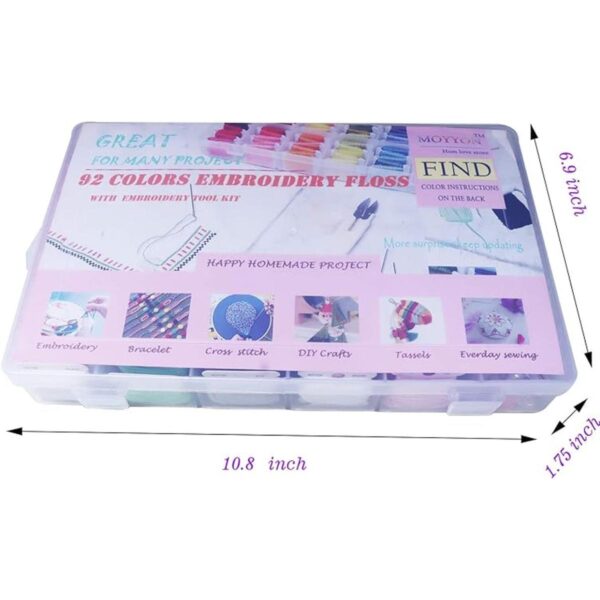 Kit de pulsera de hilo de bordar 218 unidades hilo de