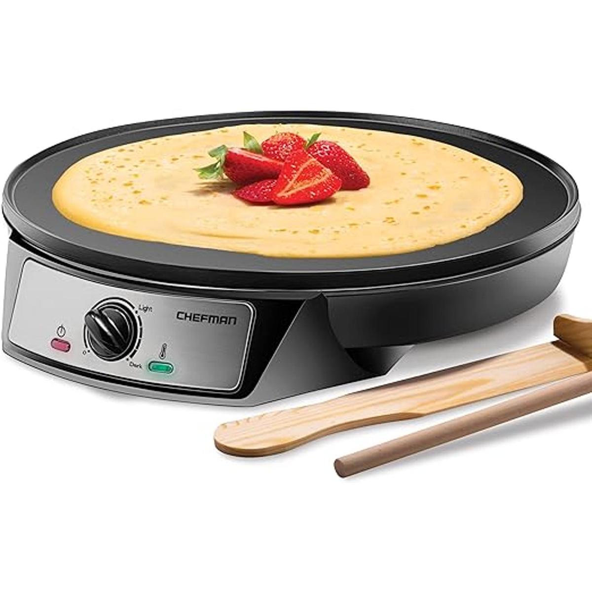 Chefman Crepe Fabricante y plancha eléctrica control de