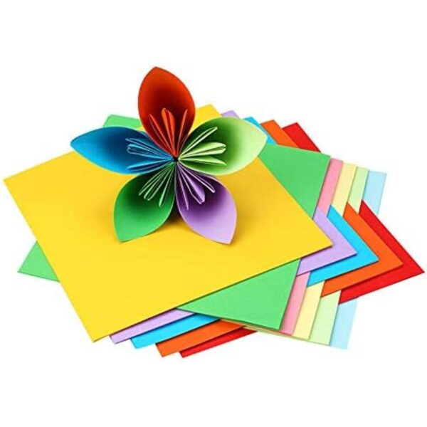 Origami Paper 500 hojas 10 colores vivos doble cara_2