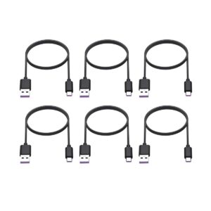 Cable USB C de 6 pies paquete de 6 cables color negro_1