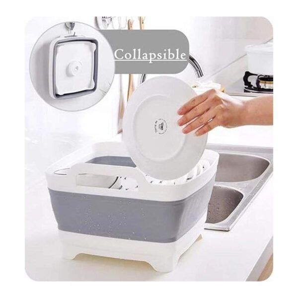 Lavabo plegable de 9 L con tapón de desage con asas de_4
