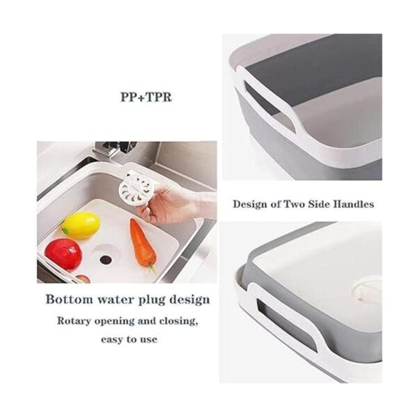Lavabo plegable de 9 L con tapón de desage con asas de_3