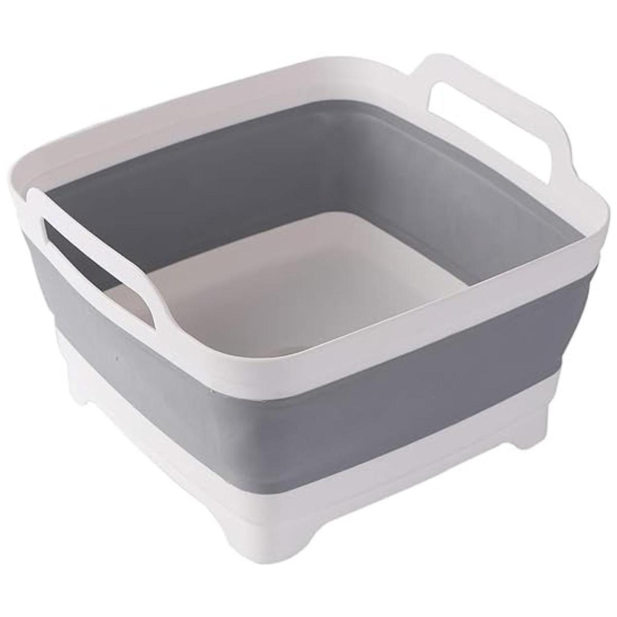 Lavabo plegable de 9 L con tapón de desage con asas de
