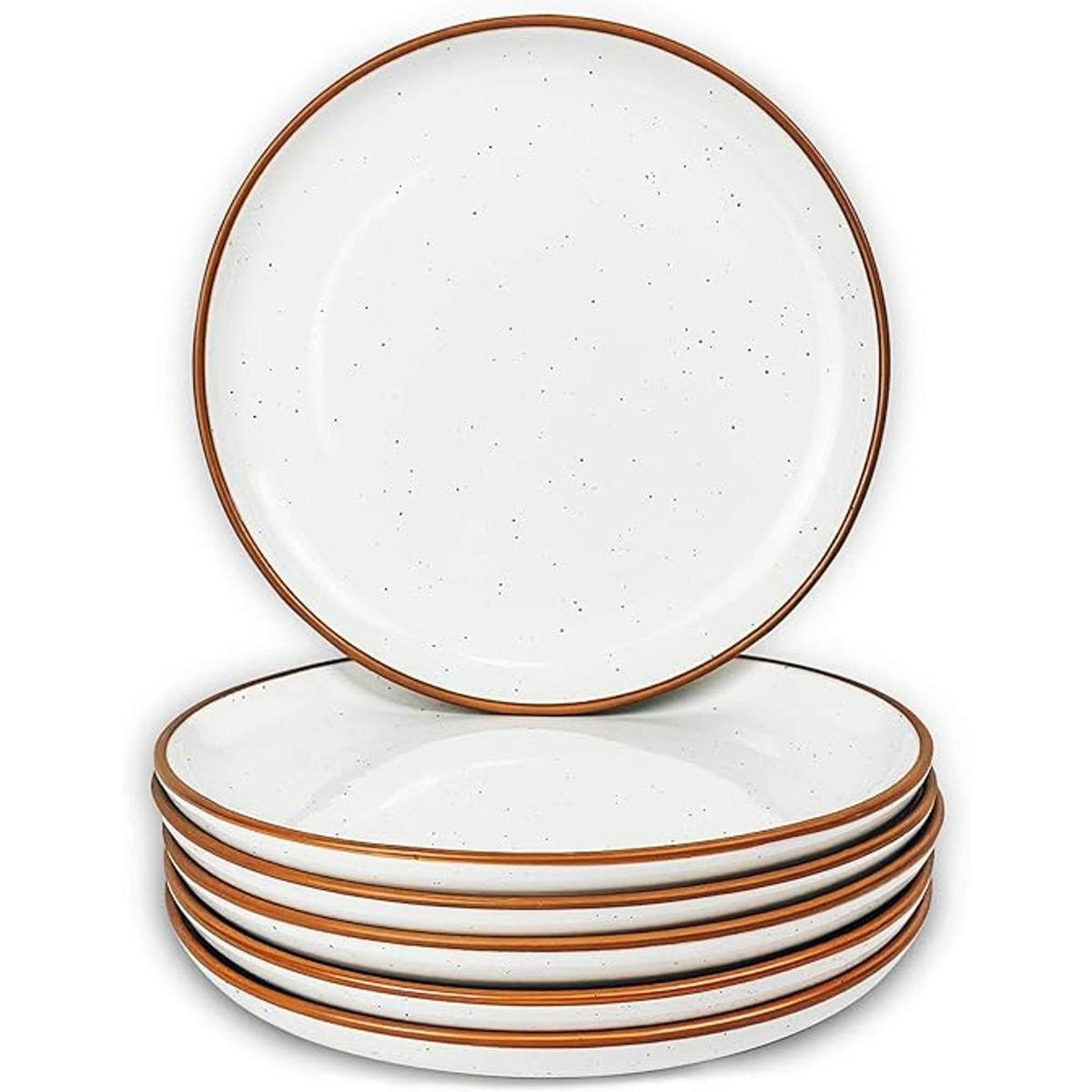 Mora Juego de 6 platos de cerámica 7.8 pulgadas postre