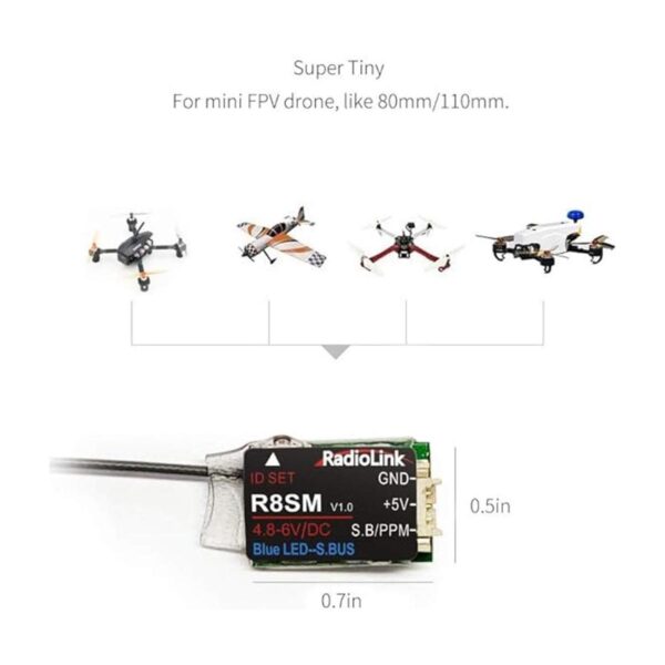 Radiolink R8SM Quadcopter Mini receptor de 8 canales 2.4 G_4