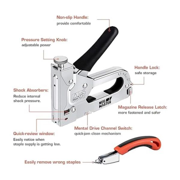 Pistola de grapas NEU MASTER de grapas 3 en 1_2