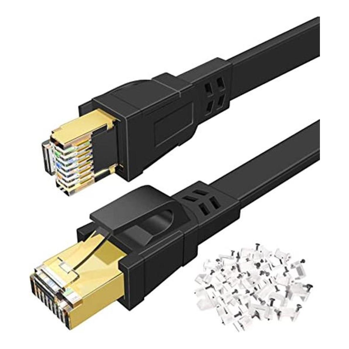 Cable Ethernet Cat 8 de 100 pies cable de red plano de