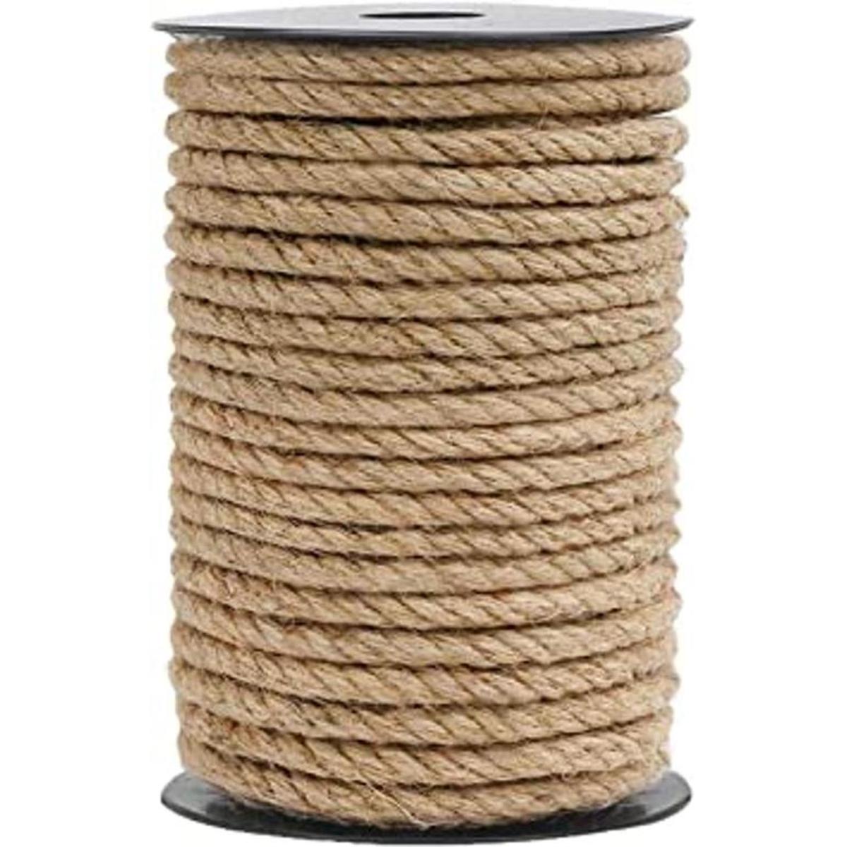 HOMYHOME Cuerda de yute de 0.236 in 90 pies cuerda de