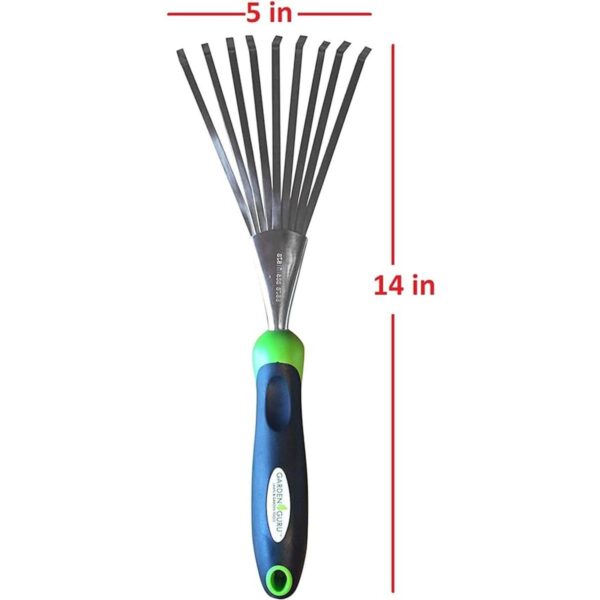Garden Guru Rastrillo de mano de acero inoxidable con