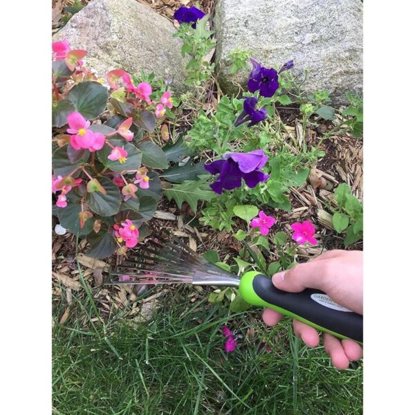 Garden Guru Rastrillo de mano de acero inoxidable con