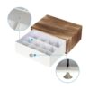 JACKCUBE DESIGN Caja de almacenamiento de té de madera