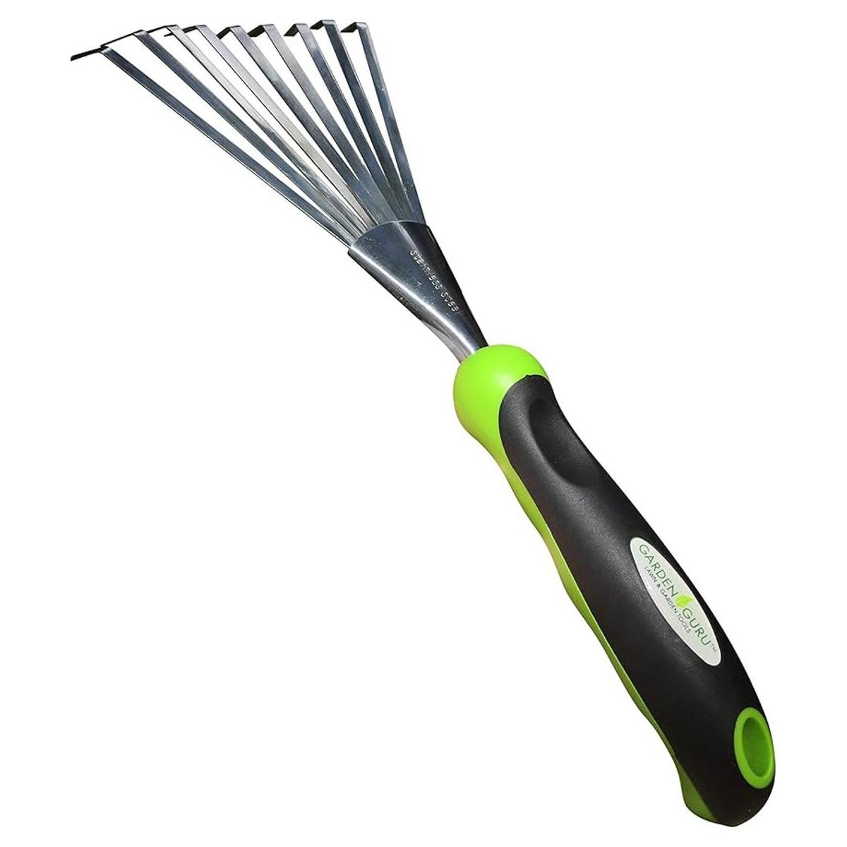 Garden Guru Rastrillo de mano de acero inoxidable con