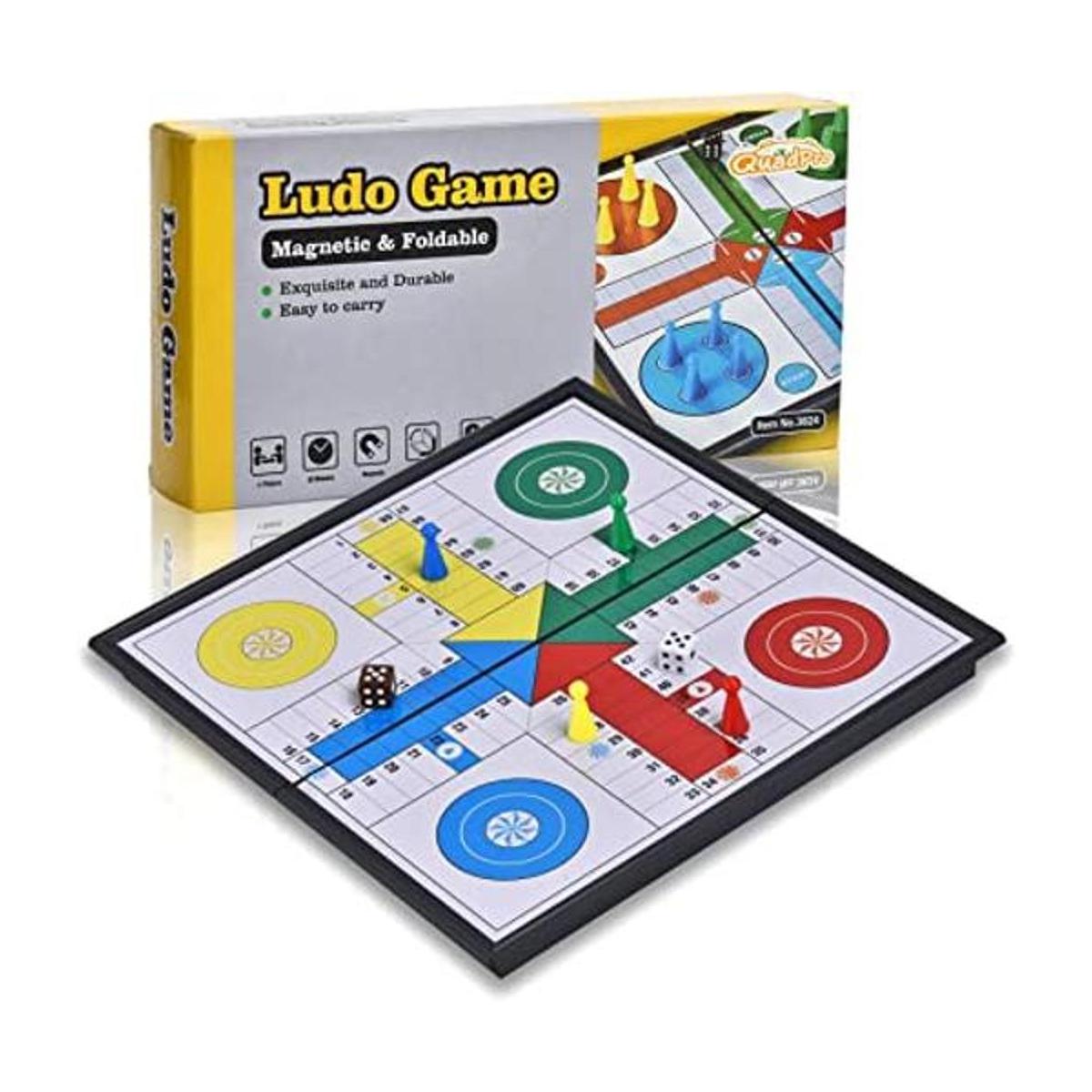 Quadpro Ludo Juego de mesa magnética con tablero plegable