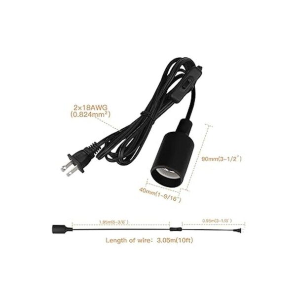 Paquete de 2 cables de lámpara de luz extensión de 10_2