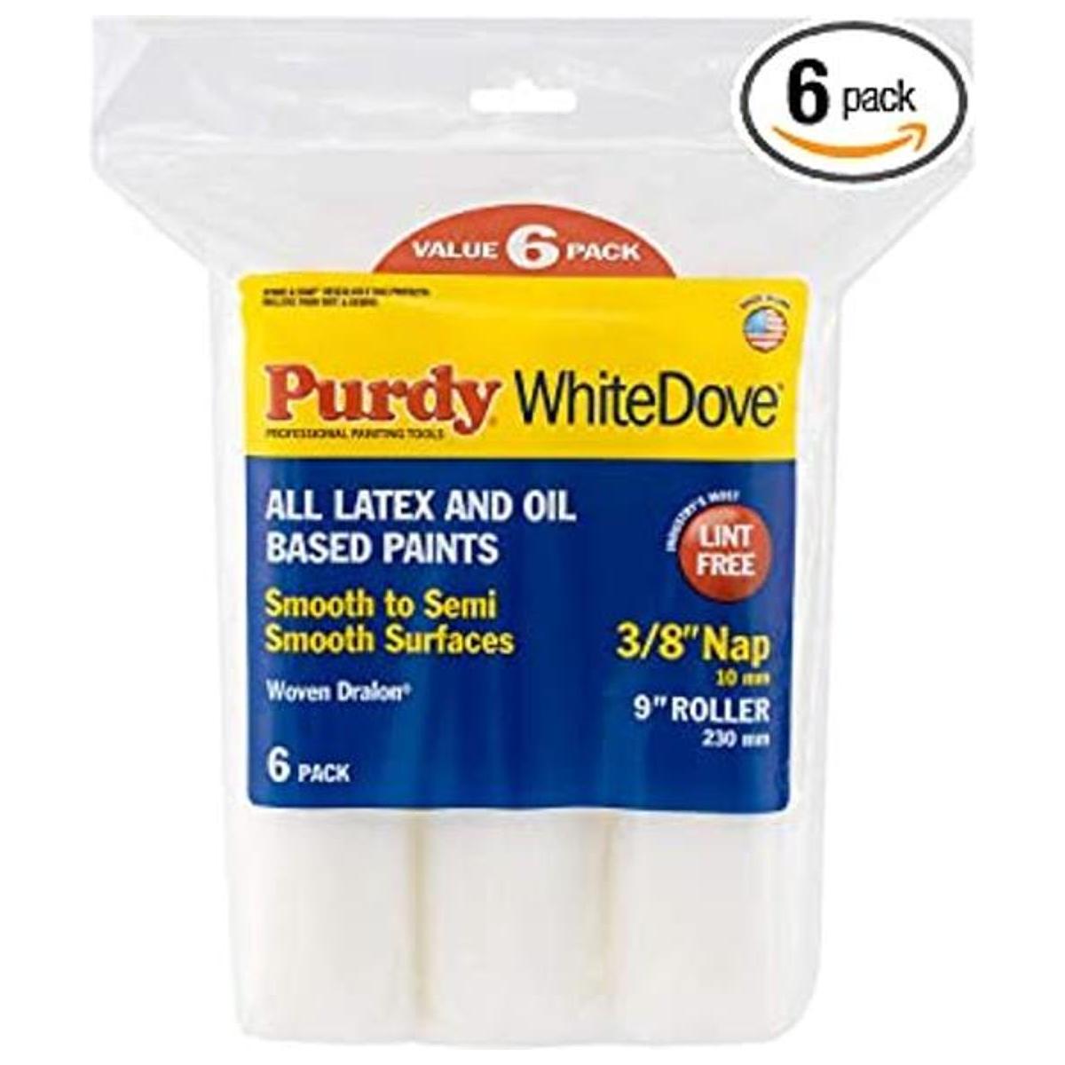 Purdy Cubierta de rodillo de paloma blanca 9 x 38
