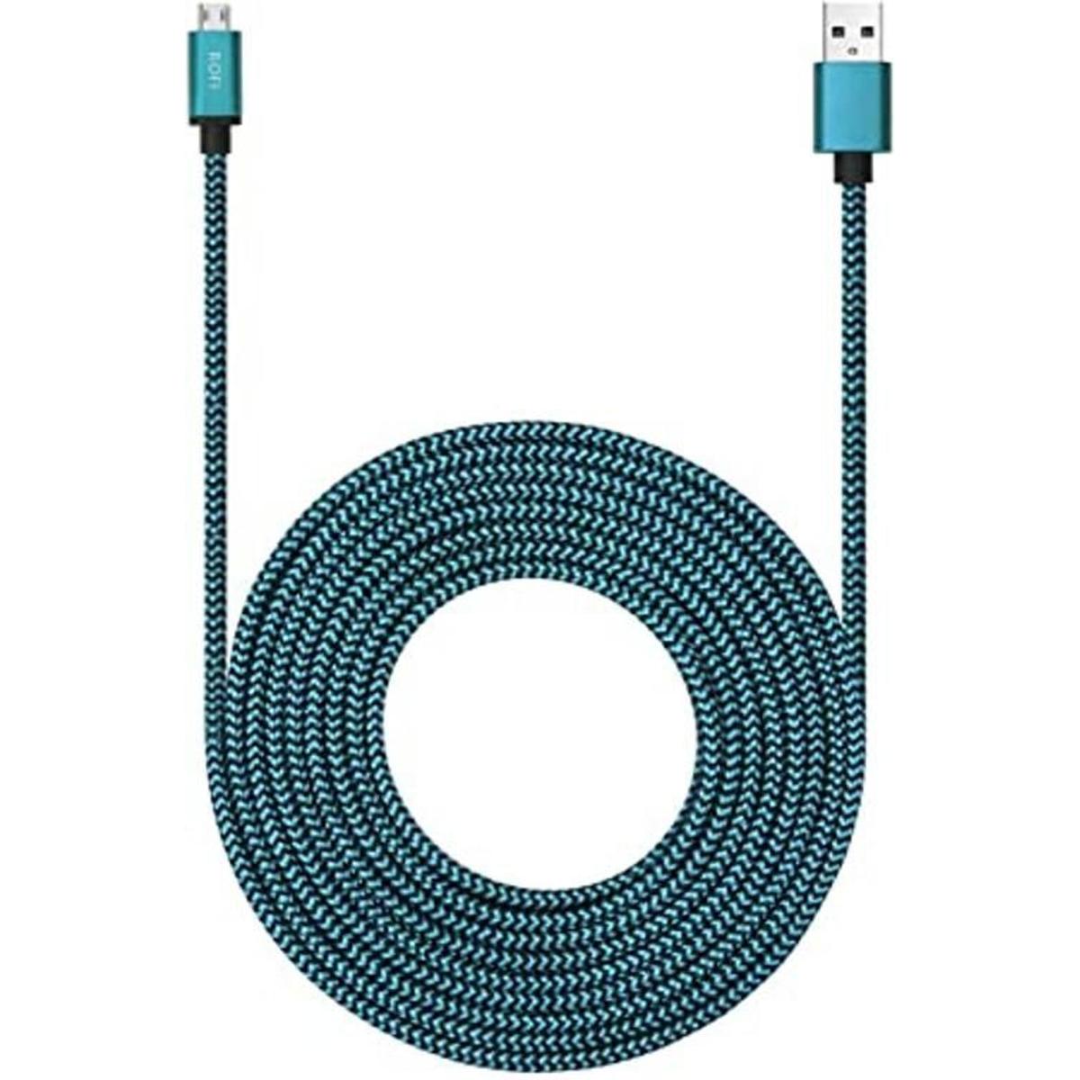 Cable micro USB de 15 pies con carga rápida 3A extra largo