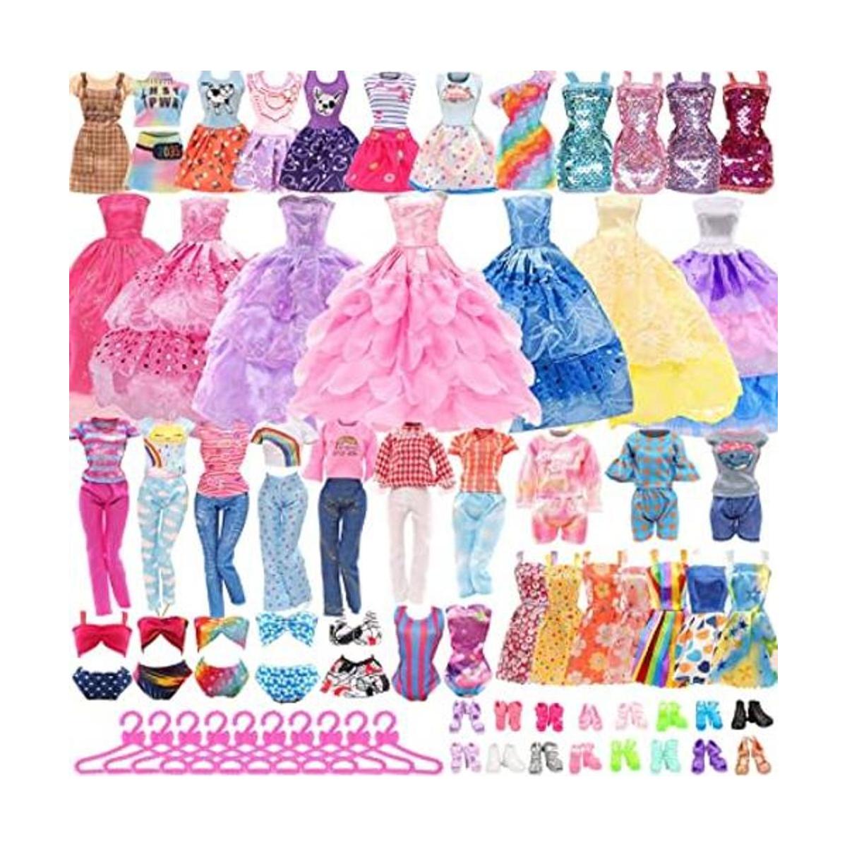 38 PCS Doll Clothes and Accessories 3 PCS Fashion Dresses