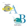 Pegatinas de pared DECOWALL DS8040 AZ Ocean Alphabet Kids_4