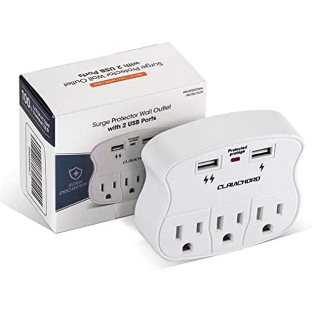Protector de sobretensiones USB de pared Multienchufe de