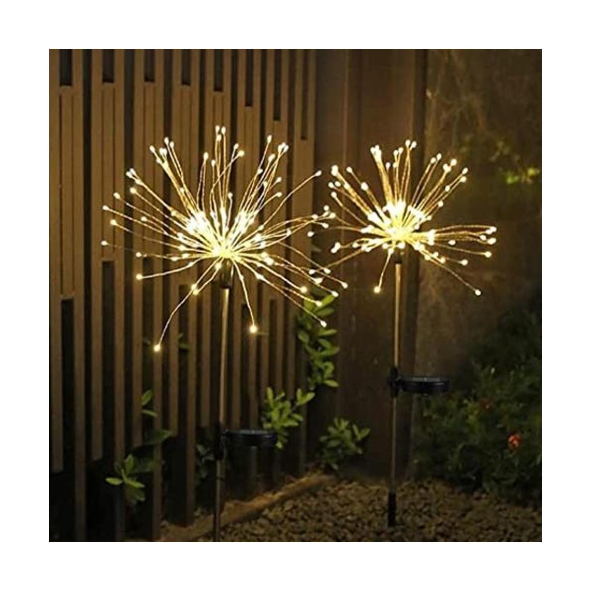 Paquete de 2 luces solares de jardín 120 luces LED
