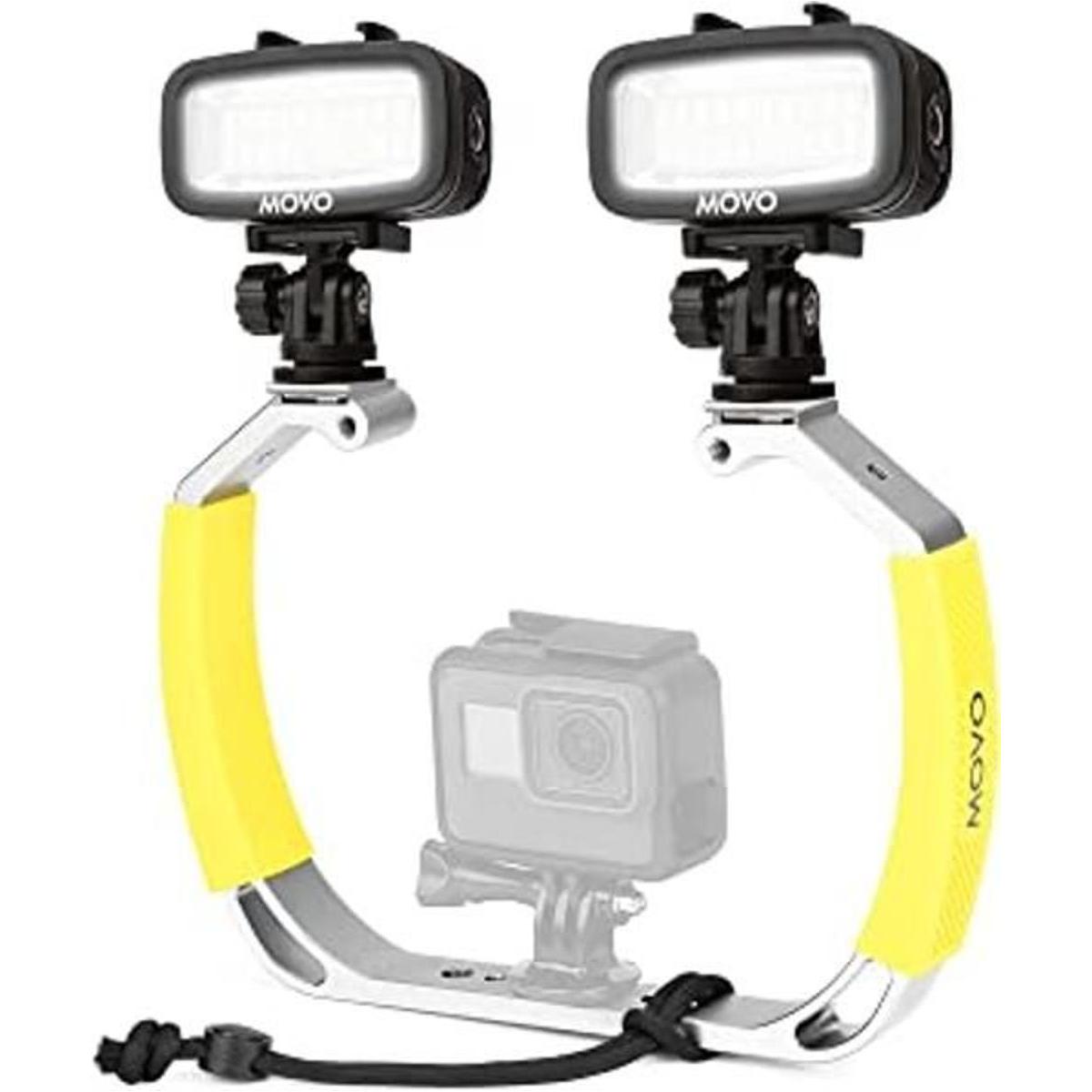 Movo Paquete de equipo de buceo XL con luces LED