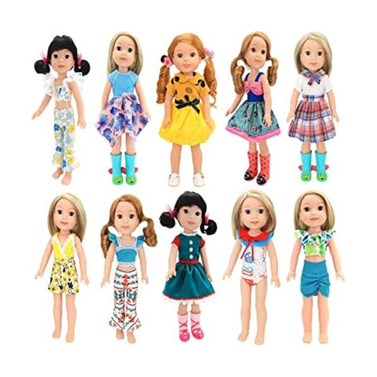 BM 10 juegos de ropa de muñeca americana de 14.5 pulgadas