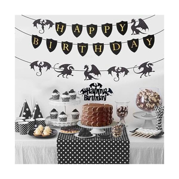 JeVenis Pancarta de cumpleaños de dragón de Halloween_2