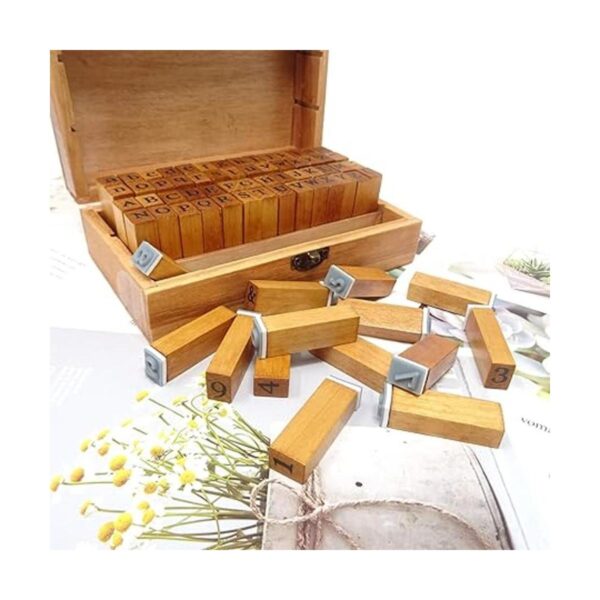 Honbay Juego de 70 cajas de madera con letras y números y