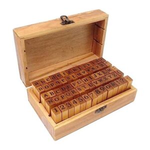 Honbay Juego de 70 cajas de madera con letras y números y